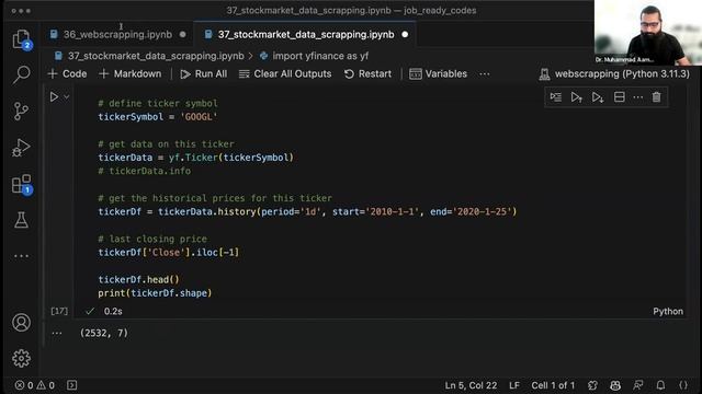 Stock Market Data Scraping with Python's YFinance Library | Comprehensive Tutorial смотреть онлайн
