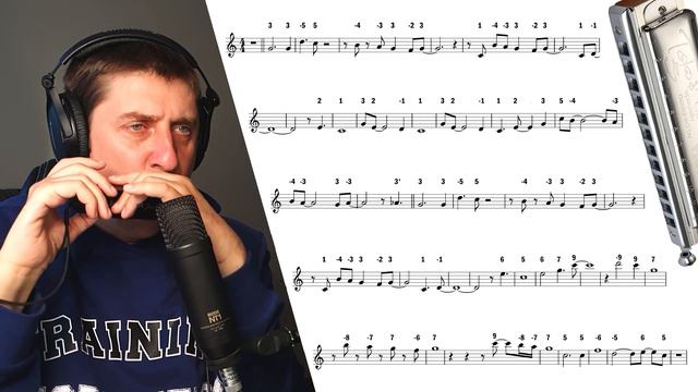 Moon River│ How to play Harmonica│TAB смотреть онлайн