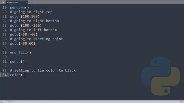 How to Draw Windows Logo | Python Turtle смотреть онлайн