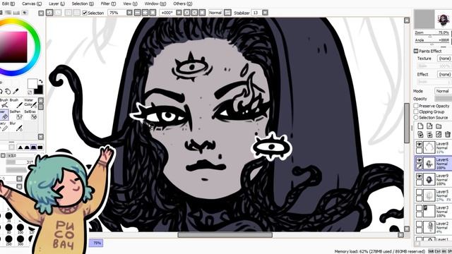 Небольшой тутор по Paint tool Sai смотреть онлайн