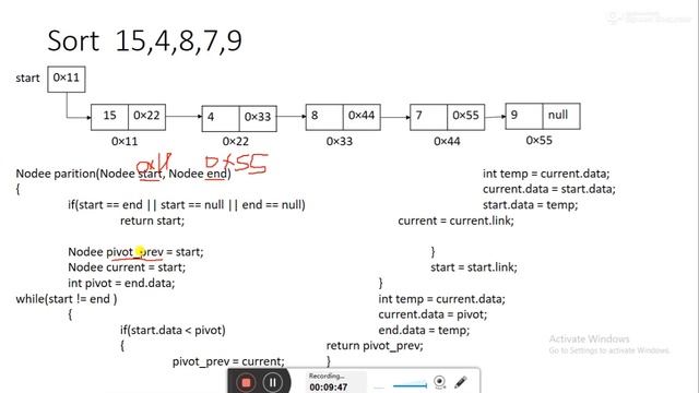 7.3:Quick Sort in Linked List using Recursion смотреть онлайн