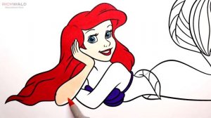 Принцесса Диснея Русалочка Ариэль : Раскраска для детей \ Детская раскраска \ книжка раскраска \