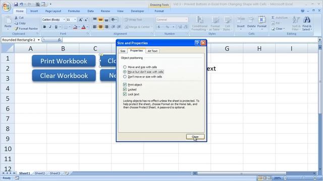 Excel Formatting Tip 3 - Prevent Buttons and Shapes from Resizing in Excel when Cells Change Size смотреть онлайн
