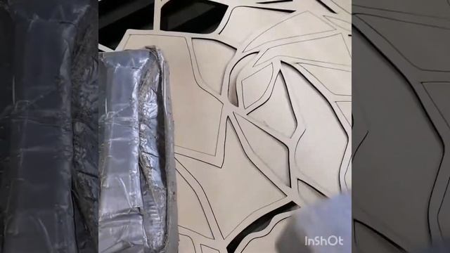 Изготовление геометрического панно для декора стены "волк" смотреть онлайн