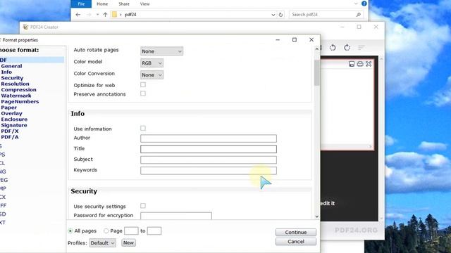 How to use PDF24 Creator free Windows desktop PC tool to convert every printable file to a PDF смотреть онлайн