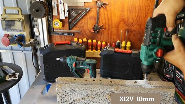 Parkside Hammer Drill X20 Team PABH 20-Li A1 vs PBHA 12 A1 X12V Team TEST смотреть онлайн