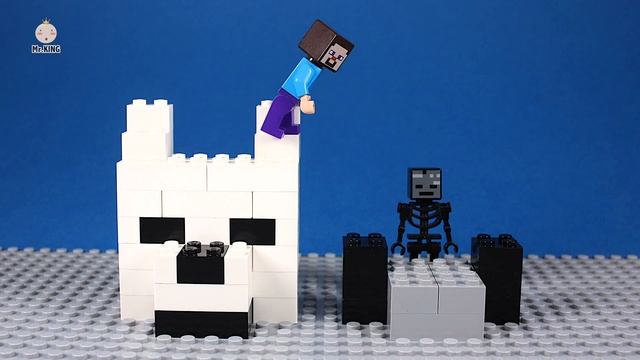 Lego Minecraft Steve and Wither Skeleton Brick Building Dog And Cat Big Heads смотреть онлайн