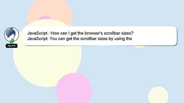JavaScript : How can I get the browser's scrollbar sizes? смотреть онлайн