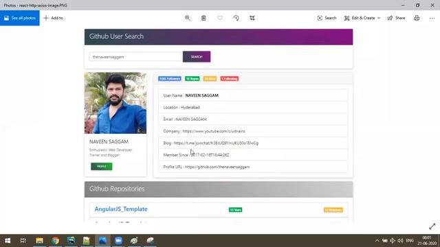 GitHub Profile Search App in React JS | React Online Classes | NAVEEN SAGGAM | Ui Brains смотреть онлайн