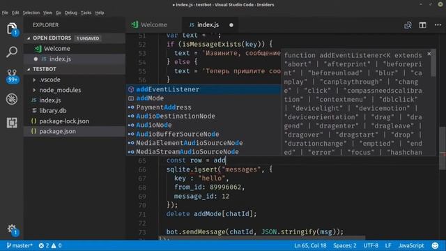 Простой Telegram-бот на Node.js с нуля смотреть онлайн