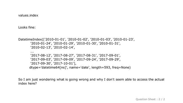 Pandas : Python Pandas Key Error When Trying to Access Index смотреть онлайн