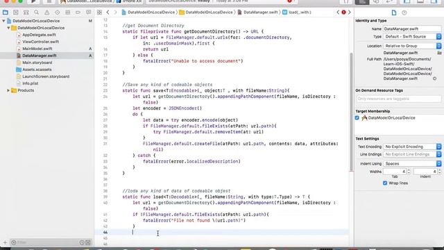 IOS , Swift , Tutorial - Create Data Model & Save in JSON on Local storage (DeCodable , EnCodable ) смотреть онлайн