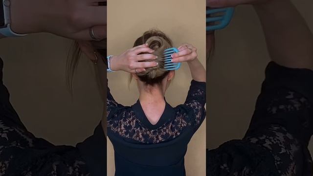 Лёгкая техника собранной причёски! #прически #волосы #hair #hairstyle #hairhacks #updo #tutorial смотреть онлайн