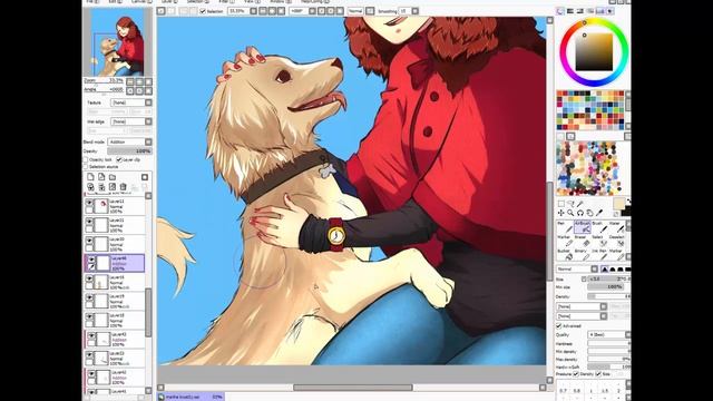 How to paint hair and fur in Paint Tool SAI - #01 Tutorial смотреть онлайн