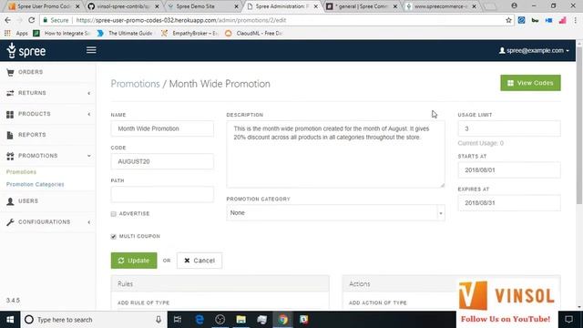 Tutorial #8: SpreeCommerce User Promo Codes Extension смотреть онлайн