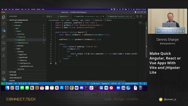 Connect.Tech 2022 - Dennis Sharpe - Make Quick Angular,React or Vue Apps With Vite and JHipster Lit смотреть онлайн