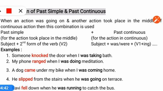 Past Continuous Tense