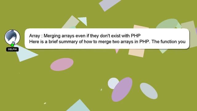 Array : Merging arrays even if they don't exist with PHP смотреть онлайн