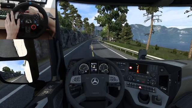 Euro Truck Simulator 2 Mercedes Benz New Actros 517hp | Logitech G29 Gameplay смотреть онлайн