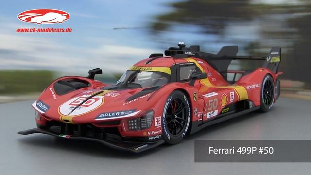 Ck-modelcars-video: Ferrari 499P #50 5th 24h LeMans 2023 Fuoco, Molina, Nielsen 1:18 Bburago