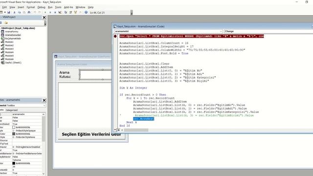 MS Access ile Excel Bağlantısı - Access Excelden Veri Arama ve Getirme смотреть онлайн