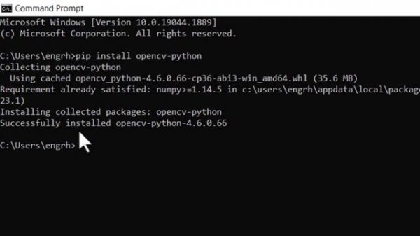 How to Install OpenCV in Python PIP For Windows 10 Laptop