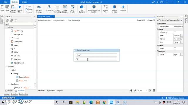 Tutorial on RPA Using UiPath Example - 12 | .ToString Method example смотреть онлайн