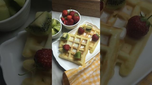 Венские вафли на завтрак. #вафли #венскиевафли #асмр