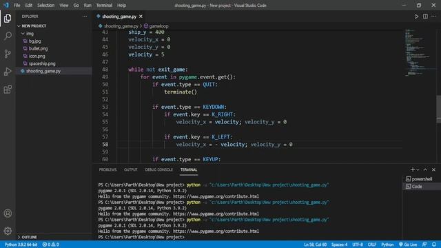 Python game development using Pygame - Movement of the image by handing keyboard events #6 смотреть онлайн