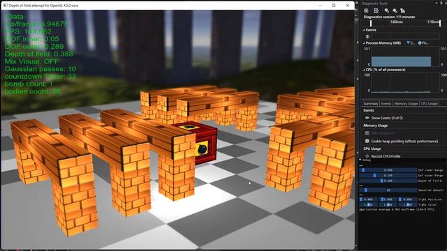 Explosions, depth of field, & screen shake attempt in OpenGL 4.5.0 core C++ смотреть онлайн