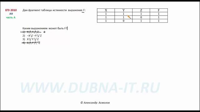 Решение А9 информатика ЕГЭ 2010 смотреть онлайн