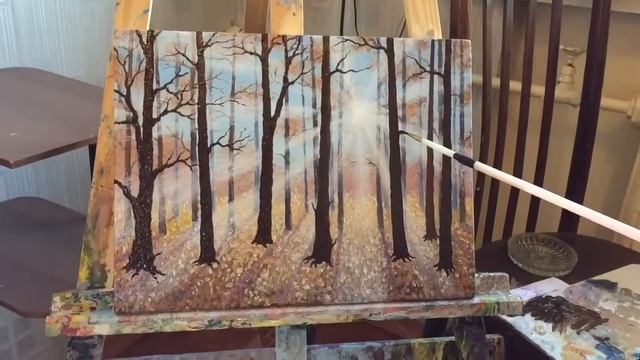 РИСОВАНИЕ МАСЛОМ | «ОСЕНЬ» смотреть онлайн