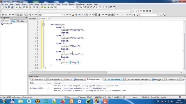 C dasturlash tili 8-video dars (Switch...case) смотреть онлайн