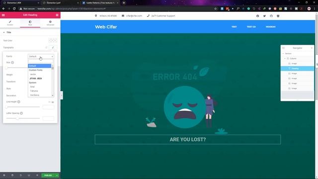 404 Page Template Design With Elementor | Web Cifar | Wordpress 2019 смотреть онлайн