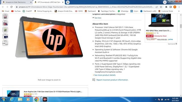 HP Chromebook x360 with Intel Celeron N4120 | Best Laptops Under Rs.30,000 In 2023⚡Laptop #review смотреть онлайн