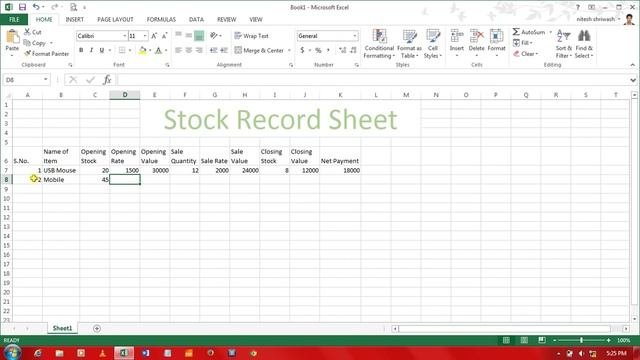 excel 2013 stock record sheet смотреть онлайн