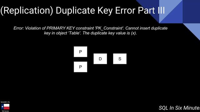 (Replication) Violation of PRIMARY KEY constraint 'PK_Constraint' смотреть онлайн