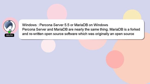 Windows : Percona Server 5.5 or MariaDB on Windows смотреть онлайн