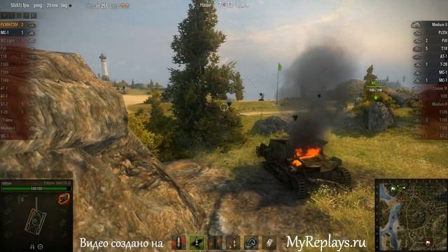 WOT: Рудники - PzKpfw 38H735 (f) - 9 фрагов - смотреть онлайн