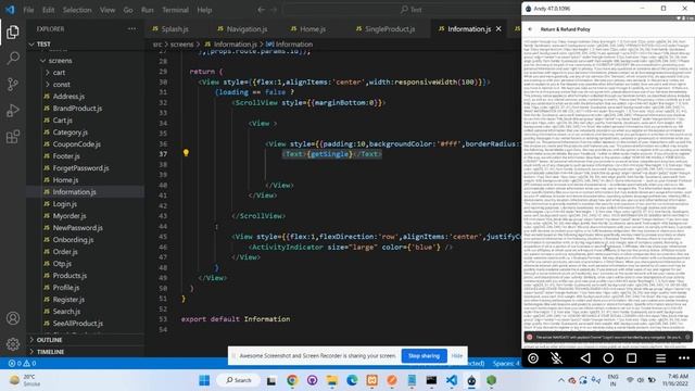 WebView App with React Native Render HTML. смотреть онлайн
