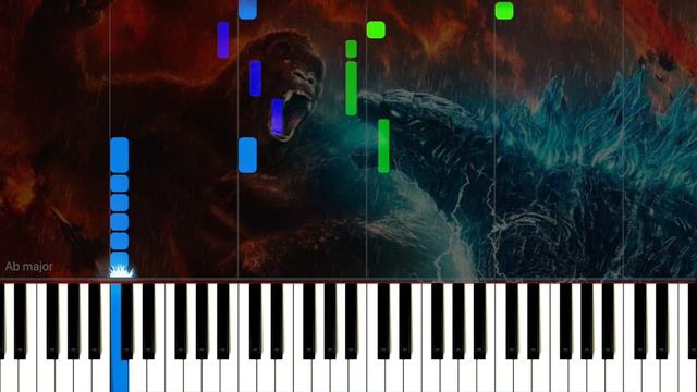 Godzilla vs Kong - Trailer Music "HERE WE GO" | EASY Piano Tutorial смотреть онлайн
