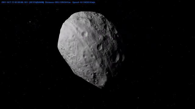 NASA Dawn - HAMO orbit around Vesta смотреть онлайн