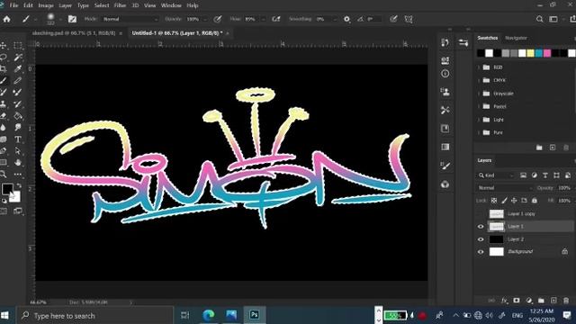 How to make easy graffiti in Photoshop смотреть онлайн