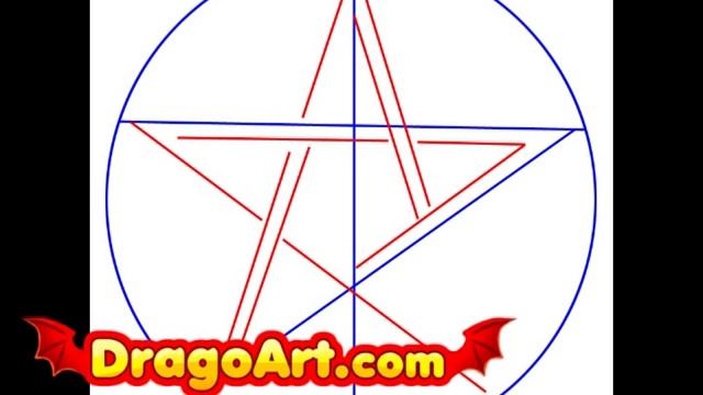 How to draw a pentagram, step by step смотреть онлайн
