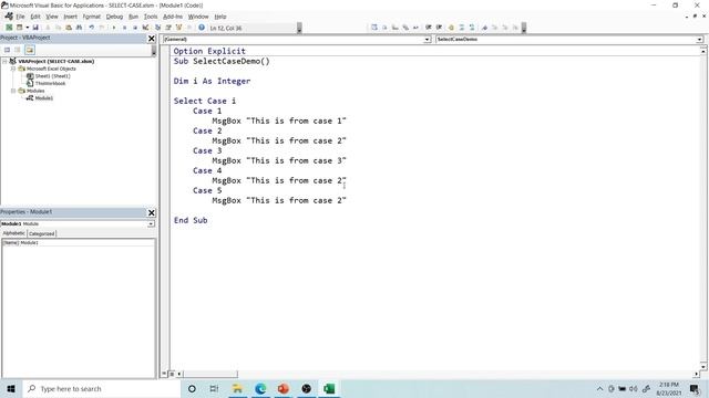 SELECT - CASE in VBA | Excel VBA | Visual Basic for Application смотреть онлайн