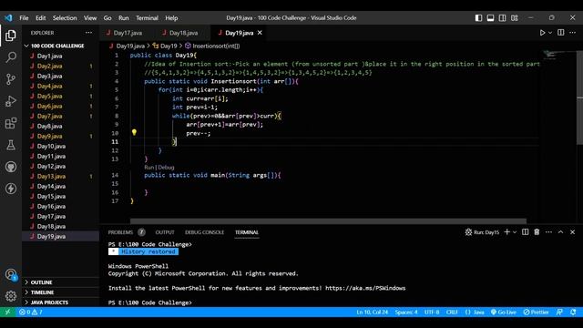 Day 19 of 100 Days: Mastering Insertion Sort in Java | 100 Days of Coding Challenge смотреть онлайн