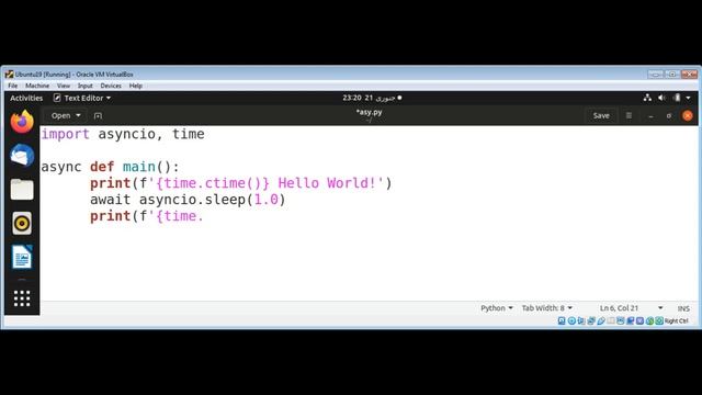 Asyncio hello world example in Python смотреть онлайн