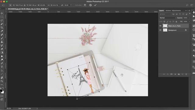 How to add a .png file on top of a .jpeg flatlay in Photoshop смотреть онлайн