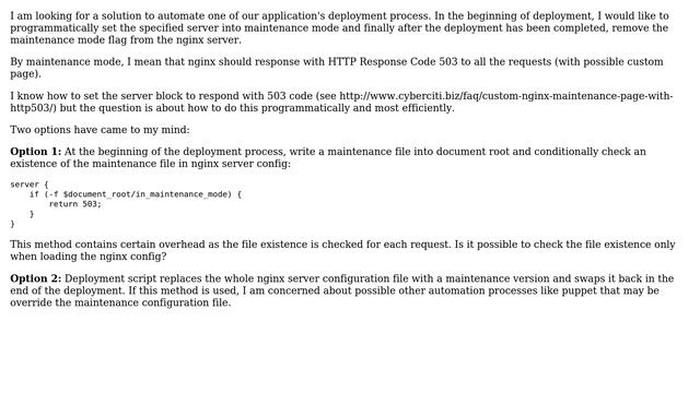 How to set only specific nginx server block into maintenance mode programmatically? смотреть онлайн