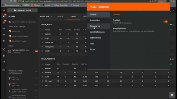Лучшее расширение для Faceit
